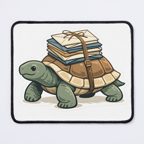 Item preview, Turtle Mail Carrier Minimal Animal Design designed and sold by Naviora.