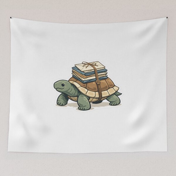 Item preview, Turtle Mail Carrier Minimal Animal Design designed and sold by Naviora.