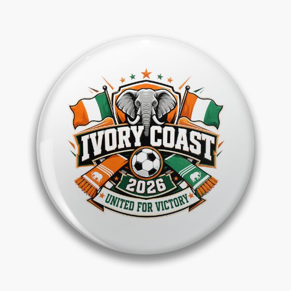Item preview, Ivory Coast 2026 Elephants Football Crest designed and sold by RedCircleArt.