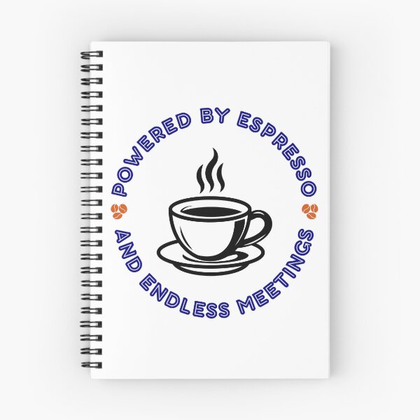 Item preview, Powered By Espresso Endless Meetings Retro Coffee Badge designed and sold by Snowy Studio Designs.