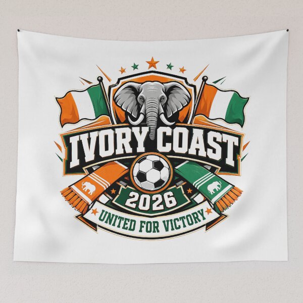 Item preview, Ivory Coast 2026 Elephants Football Crest designed and sold by RedCircleArt.