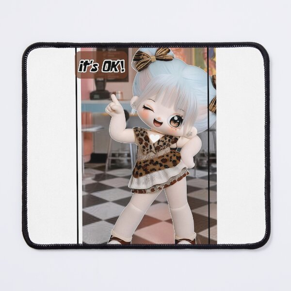 Item preview, Retro Diner Cute Cotton Doll in Leopard Print Dress designed and sold by Nicole_83.