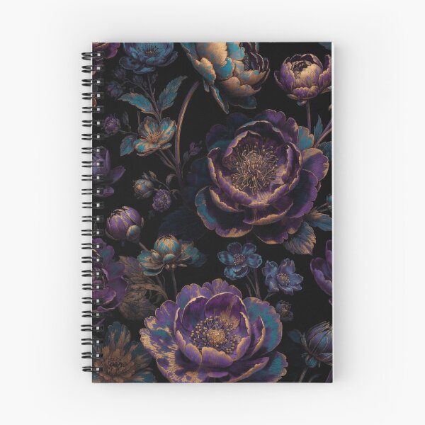 Item preview, Royal Purple Floral Pattern | Luxury Gold Botanical Flowers | Dark Elegant Flower Design designed and sold by GalleryPeak.