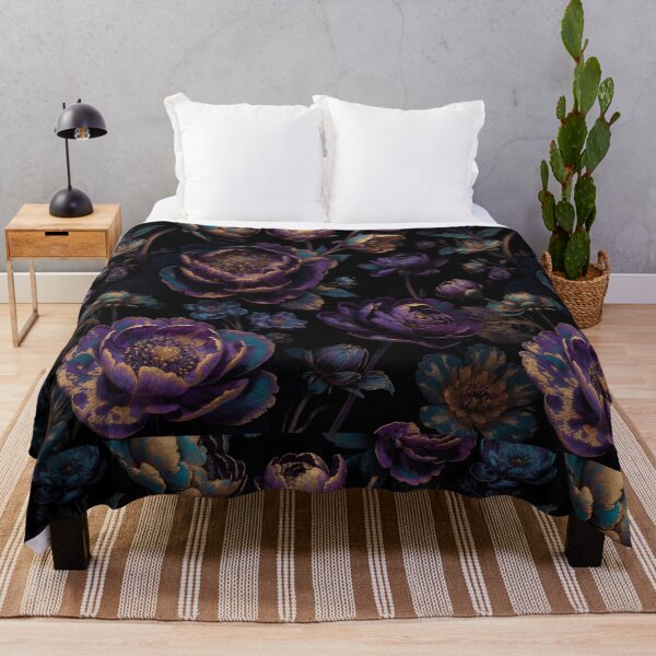 Item preview, Royal Purple Floral Pattern | Luxury Gold Botanical Flowers | Dark Elegant Flower Design designed and sold by GalleryPeak.