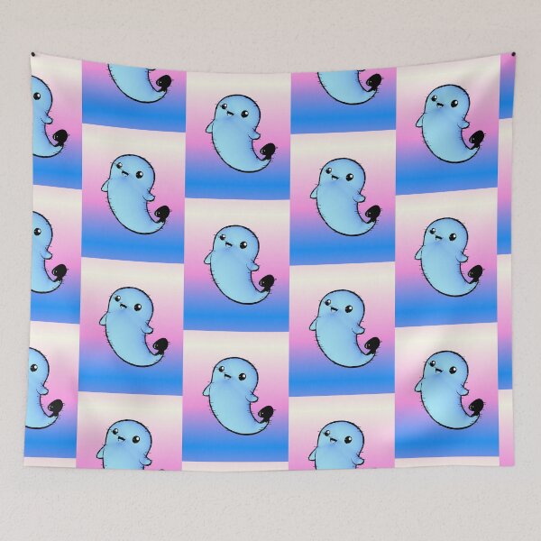 Item preview, Kawaii Blue Ghost Chibi Spooky Cute Pastel designed and sold by AstronautMerch.