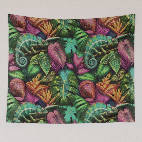 Item preview, Chameleon Jungle Dreams Seamless Surface Pattern designed and sold by taiche.