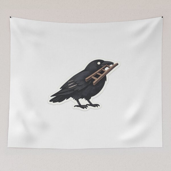 Item preview, Crow With Ladder Minimal Artistic Design designed and sold by Naviora.