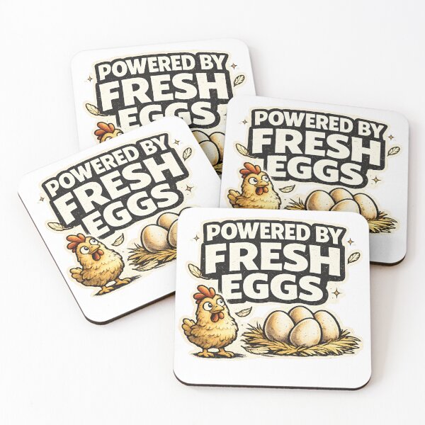 Item preview, Powered By Fresh Eggs Funny Chicken Lover Design designed and sold by PatiImagination.