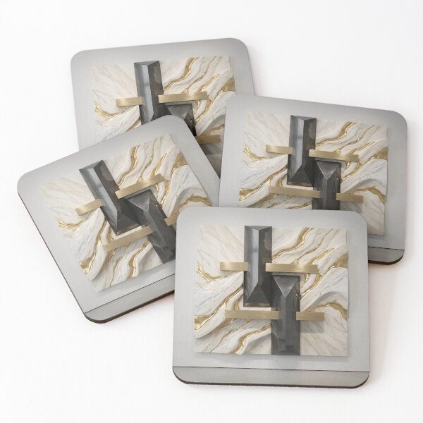 Item preview, Modern 3D Architectural Marble and Gold Relief designed and sold by Gifter-ly.