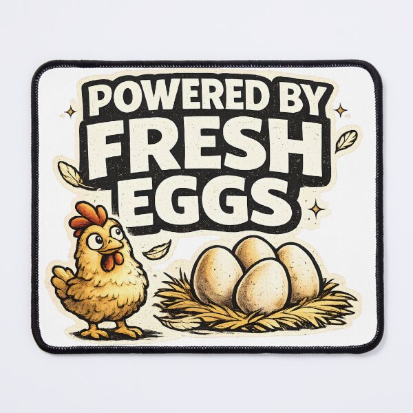 Item preview, Powered By Fresh Eggs Funny Chicken Lover Design designed and sold by PatiImagination.
