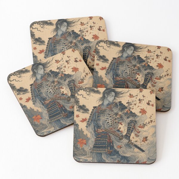 Item preview, Echoing Duelist - Vintage Japanese Samurai Ghost Ukiyo-e Woodblock designed and sold by bapupa.