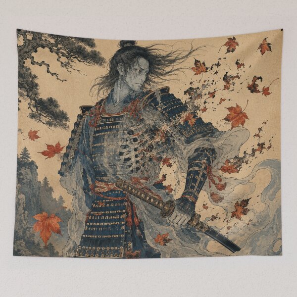 Item preview, Echoing Duelist - Vintage Japanese Samurai Ghost Ukiyo-e Woodblock designed and sold by bapupa.