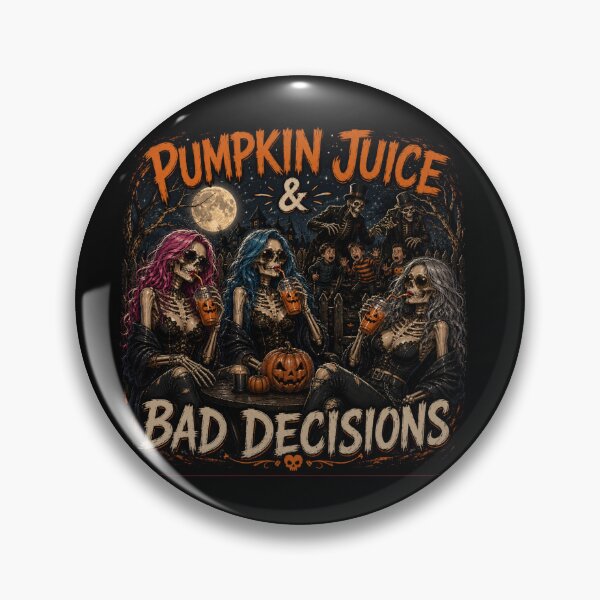 Item preview, Pumpkin Juice and Bad Decisions Gothic Halloween Skeleton Design designed and sold by MotylekAnia.