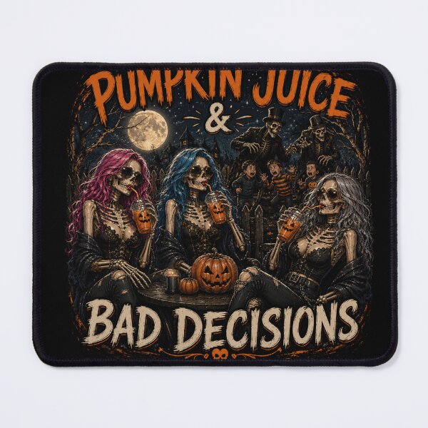 Item preview, Pumpkin Juice and Bad Decisions Gothic Halloween Skeleton Design designed and sold by MotylekAnia.
