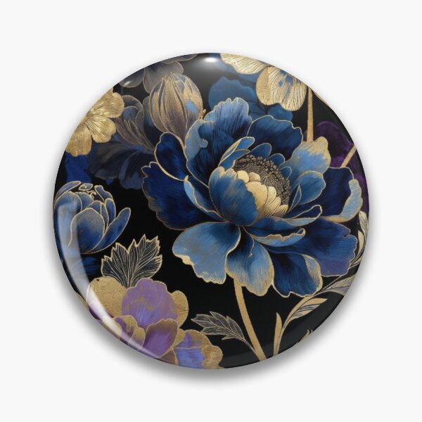 Item preview, Midnight Sapphire Floral Pattern | Luxury Blue & Purple Botanical Flowers | Elegant Dark Floral Design designed and sold by GalleryPeak.