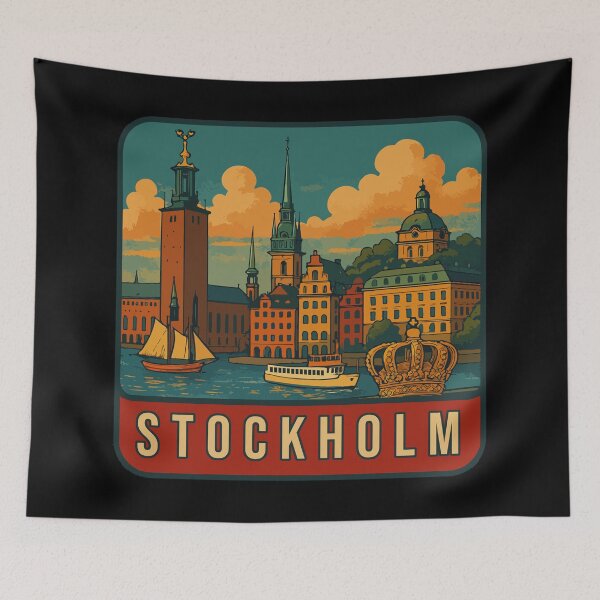 Item preview, Stockholm Travel Souvenir Sticker designed and sold by rogue-design.