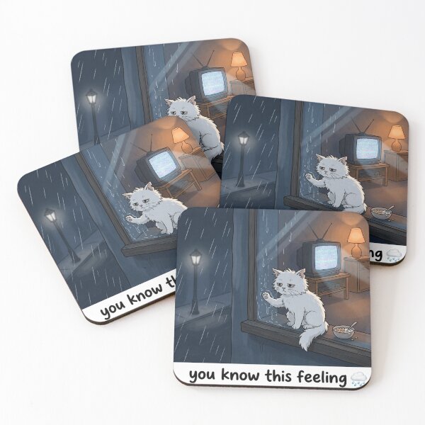 Item preview, Rainy Day Cat Window Sad Cozy You Know This Feeling Art designed and sold by irfanshikh.