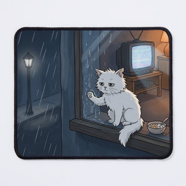 Item preview, Rainy Day Cat Window Sad Cozy You Know This Feeling Art designed and sold by irfanshikh.