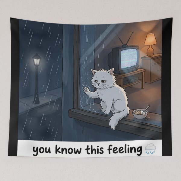 Item preview, Rainy Day Cat Window Sad Cozy You Know This Feeling Art designed and sold by irfanshikh.
