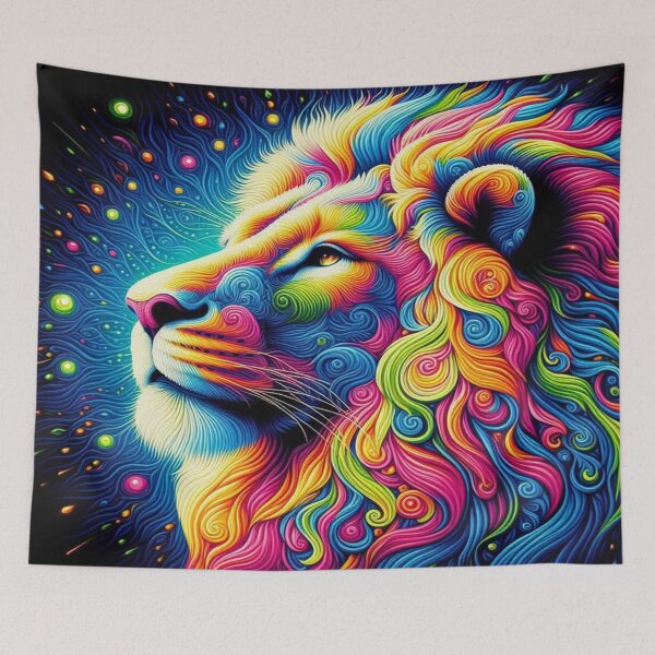 Item preview, Cosmic Neon Lion Spirit designed and sold by FotoworldEdel.