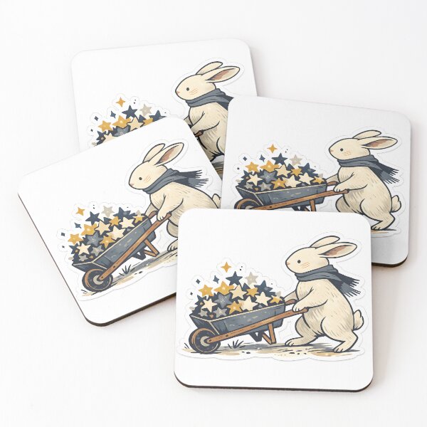 Item preview, Rabbit Carrying Stars Minimal Illustration designed and sold by Naviora.