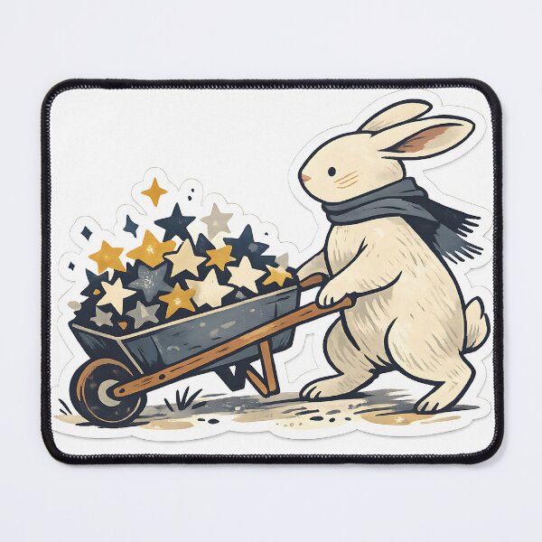 Item preview, Rabbit Carrying Stars Minimal Illustration designed and sold by Naviora.