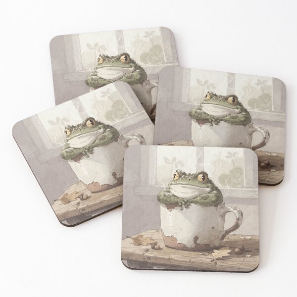 Item preview, Grumpy Toad Won't Leave His Mug Funny Art designed and sold by PictorialWhimsy.