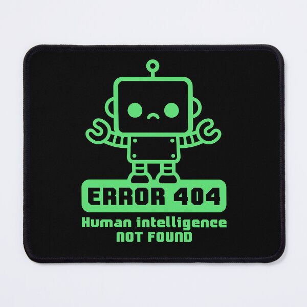 Item preview, ERROR 404: Human Intelligence Not Found - Sad Kawaii Robot Line Art designed and sold by NemiMakeit.