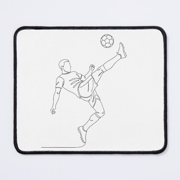 Item preview, Minimalist Line Art Soccer Player Bicycle Kick designed and sold by DripCultureLab.