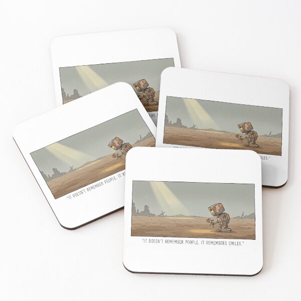 Item preview, ​It Remembers Smiles - Retro Robot Post-Apocalypse designed and sold by mAXiBoOM.