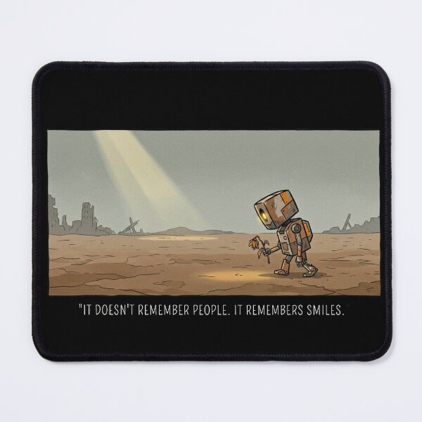 Item preview, ​It Remembers Smiles - Retro Robot Post-Apocalypse designed and sold by mAXiBoOM.