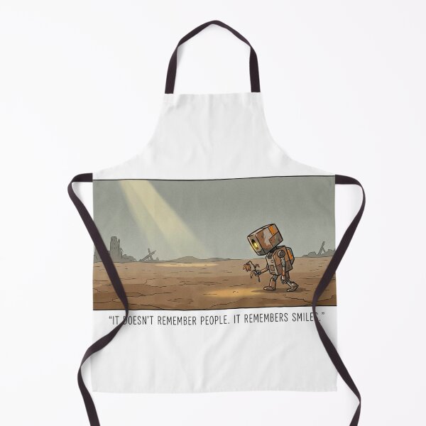 Item preview, ​It Remembers Smiles - Retro Robot Post-Apocalypse designed and sold by mAXiBoOM.