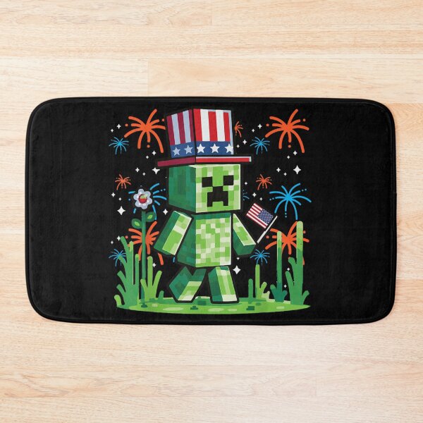 Item preview, Patriotic Green Pixel Monster Fourth Of July Uncle Sam Fireworks Illustration designed and sold by KrystinaGiGi.