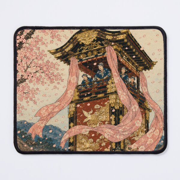 Item preview, Floral Procession - Vintage Japanese Spring Festival Ukiyo-e Woodblock designed and sold by bapupa.