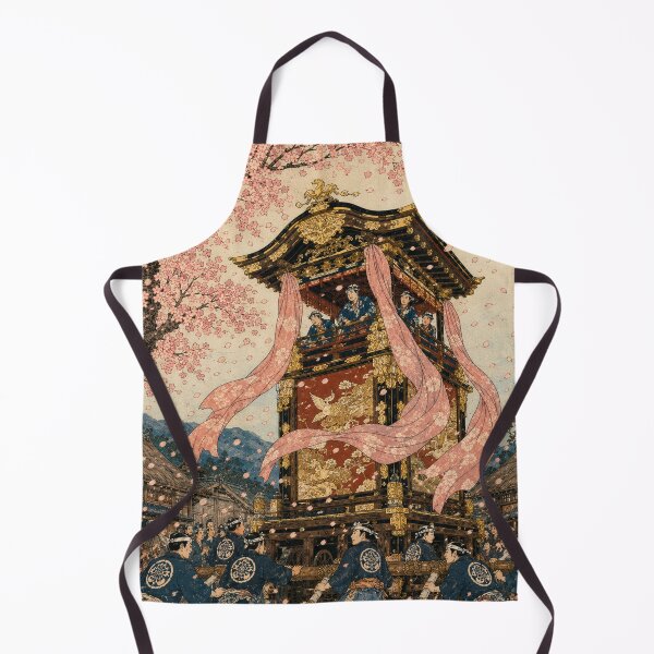 Item preview, Floral Procession - Vintage Japanese Spring Festival Ukiyo-e Woodblock designed and sold by bapupa.