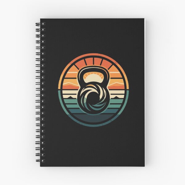 Item preview, Retro Kettlebell Fitness Silhouette Sunset Graphic designed and sold by GiggleInkTees.