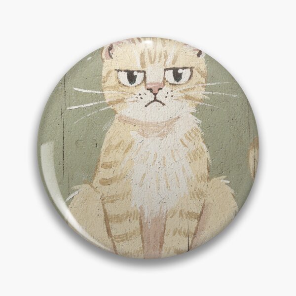 Item preview, Offended Cream Cat Folded Ear Folk Art designed and sold by PictorialWhimsy.
