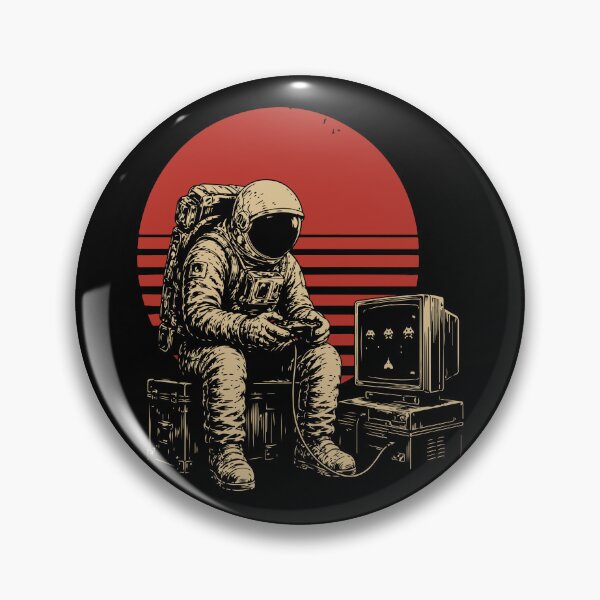Item preview, Space Astronaut Playing Vintage Video Games designed and sold by BrownHorse90s.