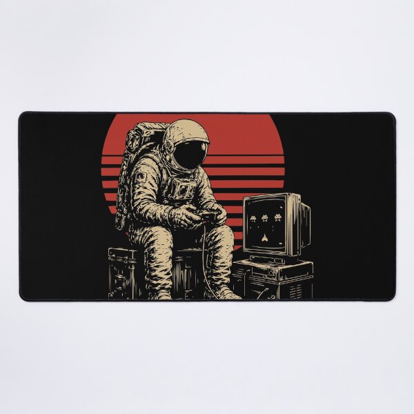 Item preview, Space Astronaut Playing Vintage Video Games designed and sold by BrownHorse90s.