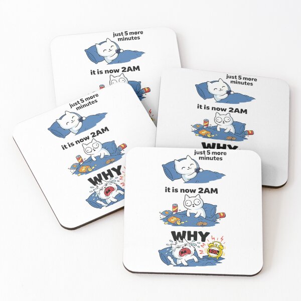 Item preview, Just 5 More Minutes 2AM Why Funny Cat Sleep Humor Gift designed and sold by irfanshikh.