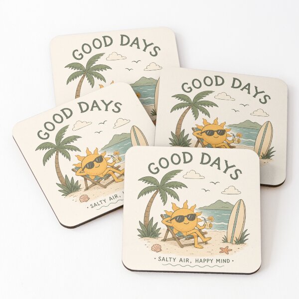 Item preview, Good Days Beach Sun - Salty Air Happy Mind Summer Vacation Retro Design designed and sold by DreamPixelPrint.