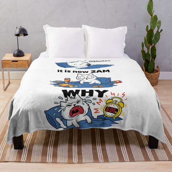 Item preview, Just 5 More Minutes 2AM Why Funny Cat Sleep Humor Gift designed and sold by irfanshikh.