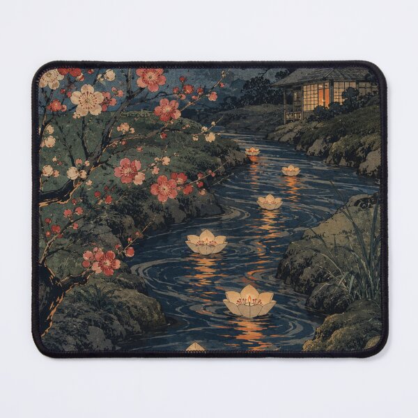 Item preview, Lantern River Drift - Vintage Japanese Spring Festival Ukiyo-e Woodblock designed and sold by bapupa.