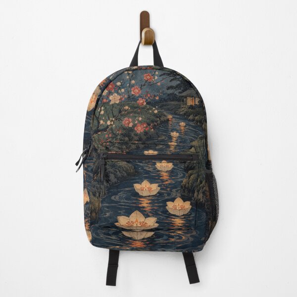 Item preview, Lantern River Drift - Vintage Japanese Spring Festival Ukiyo-e Woodblock designed and sold by bapupa.