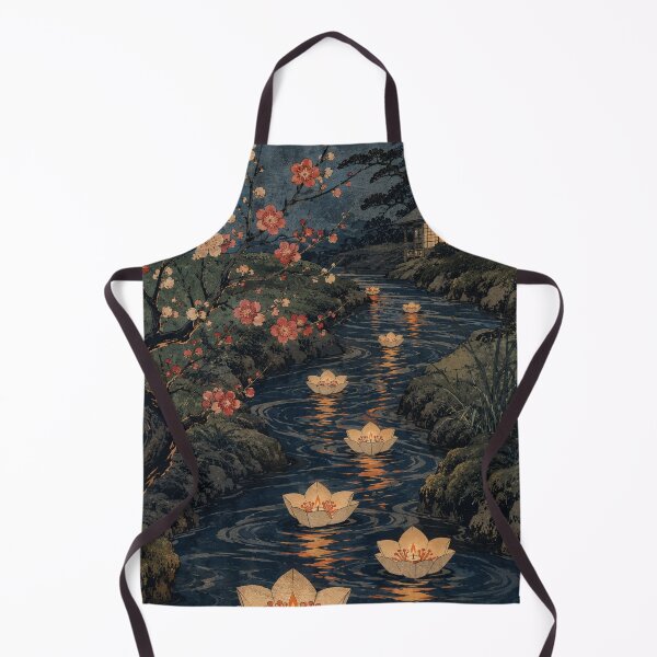Item preview, Lantern River Drift - Vintage Japanese Spring Festival Ukiyo-e Woodblock designed and sold by bapupa.