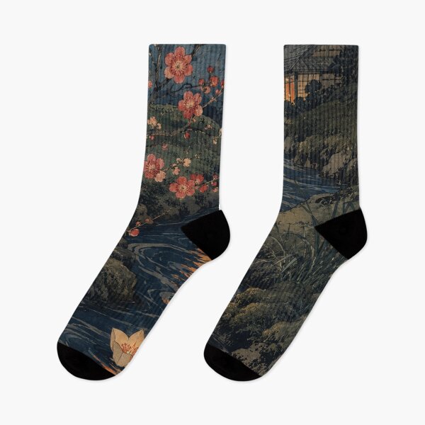 Item preview, Lantern River Drift - Vintage Japanese Spring Festival Ukiyo-e Woodblock designed and sold by bapupa.