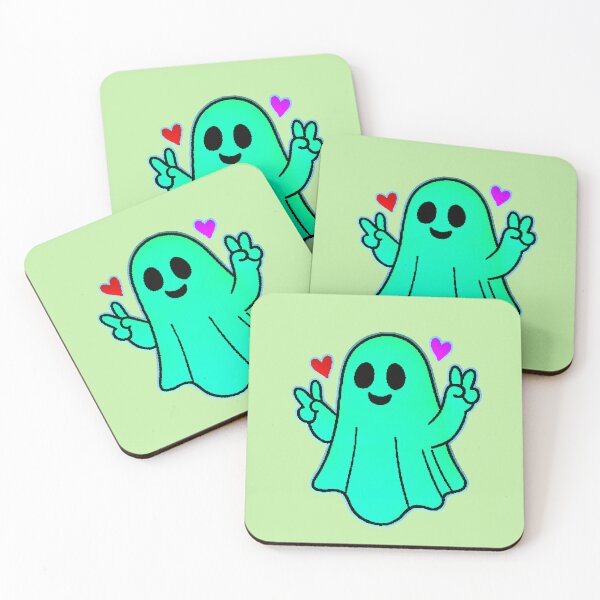 Item preview, Kawaii Ghost Peace Love Spooky Cute Hearts designed and sold by AstronautMerch.