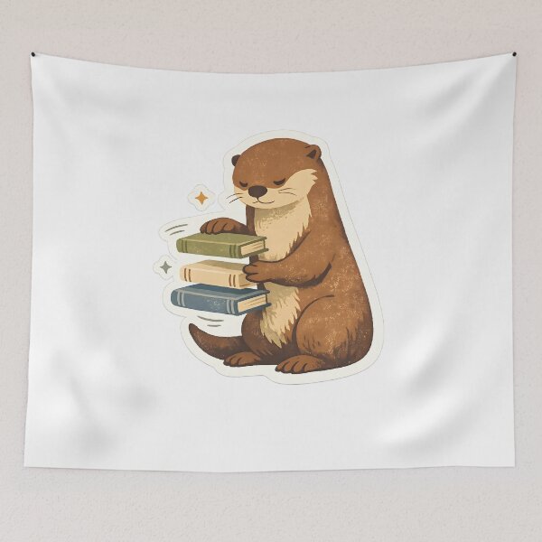 Item preview, Otter Organizing Books Minimal Design designed and sold by Naviora.