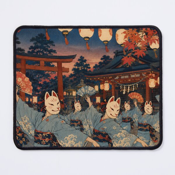 Item preview, Masked Night Dance - Vintage Japanese Spring Festival Ukiyo-e Woodblock designed and sold by bapupa.