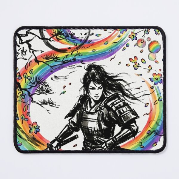 Item preview, Rainbow Samurai - Ink Wash Art designed and sold by Kokeshidreams.
